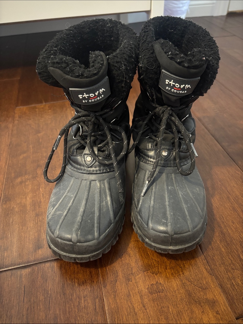 Cougar Kids' Black Lace-Up Storm Winter Boots
